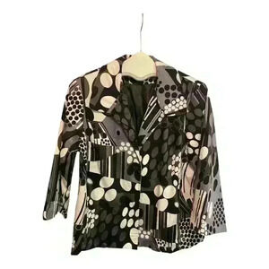 Ecologie Women's XL Black Geometric Print Long Sleeve Jacket